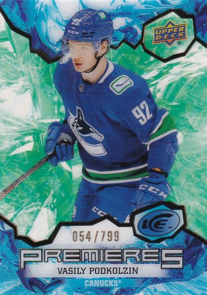 insert RC karta VASILY PODKOLZIN 21-22 UD Ice Premieres Green /799